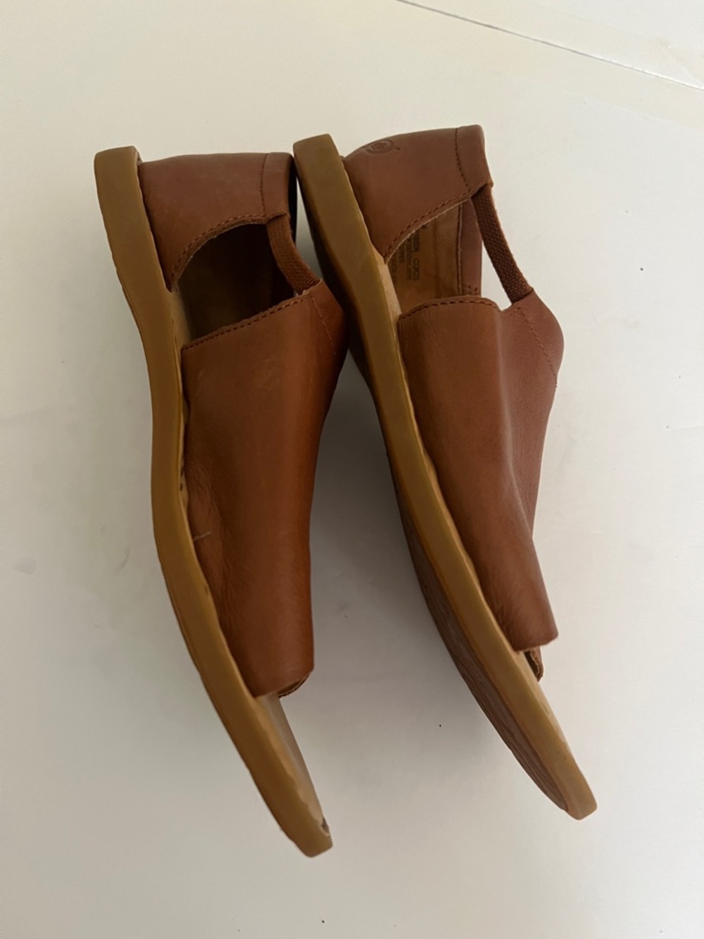 Born Cognac Leather Open-Toe Slingback Sandals - Picture 5 of 6